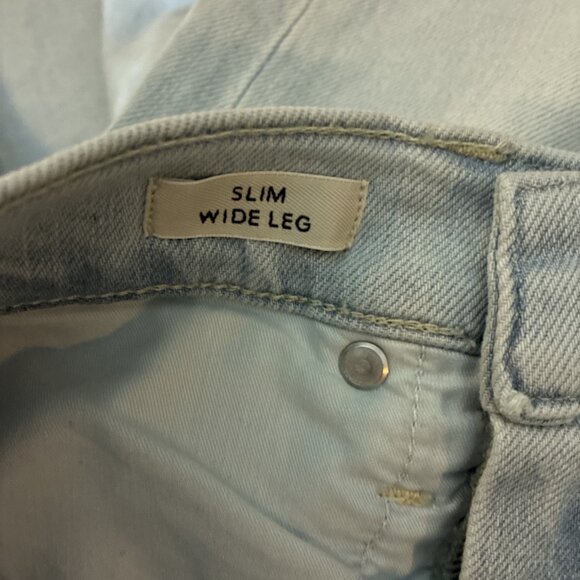 J Crew Womens Size 26 Slim Wide Leg Jeans Light Wash High Rise Crop Denim - Picture 5 of 7